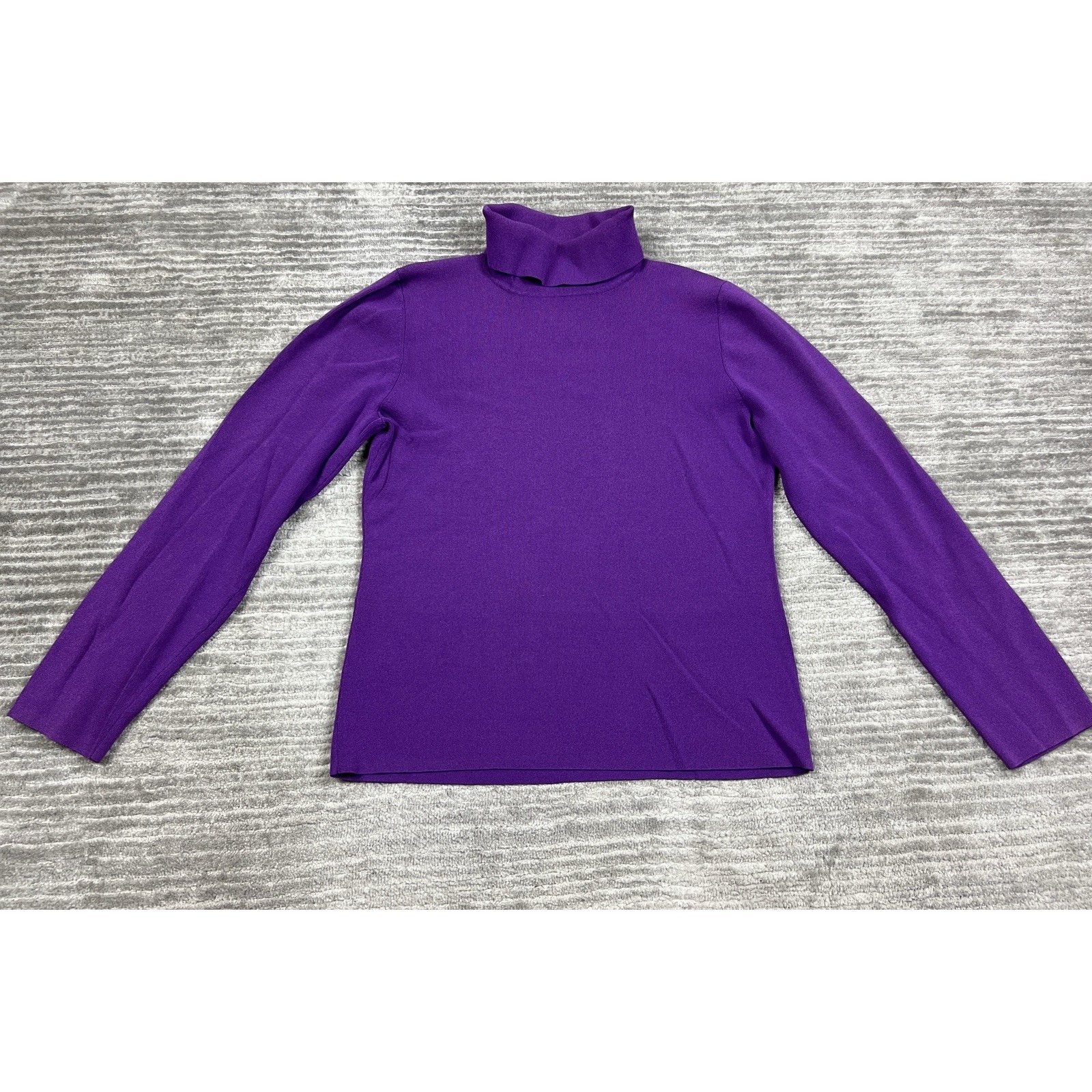 Scott Taylor Sweater Womens Small Purple Turtleneck Stretch Long Sleeve Casual